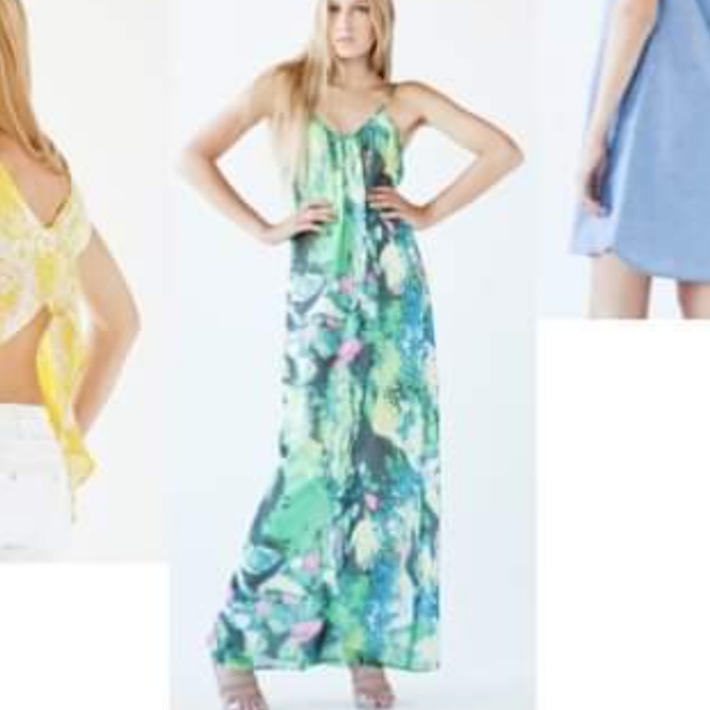 AARON ASHE PRINTED MAXI DRESS XS